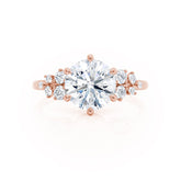 1.20 CT Round Shaped Moissanite Cluster Style Engagement Ring 2